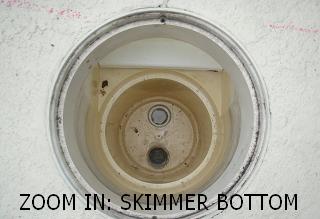 swimming pool leak in skimmer bottom