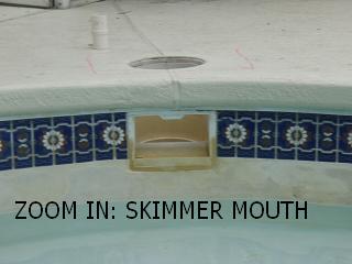 swimming pool leak in skimmer